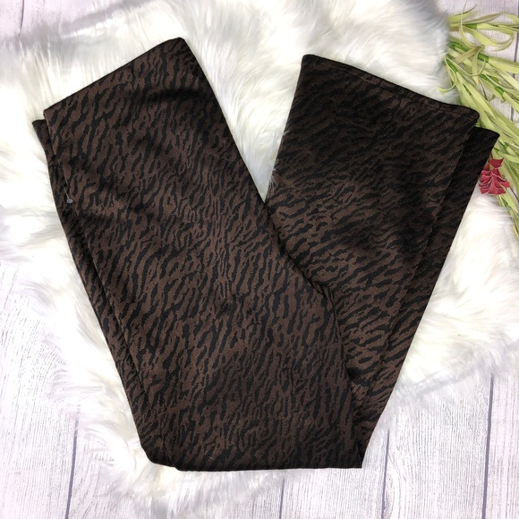Zara Pants - Zara Trafaluc Brown/Black Tiger-Stripe Pants NWT L